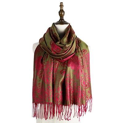 Green and Red Paisley Scarf
