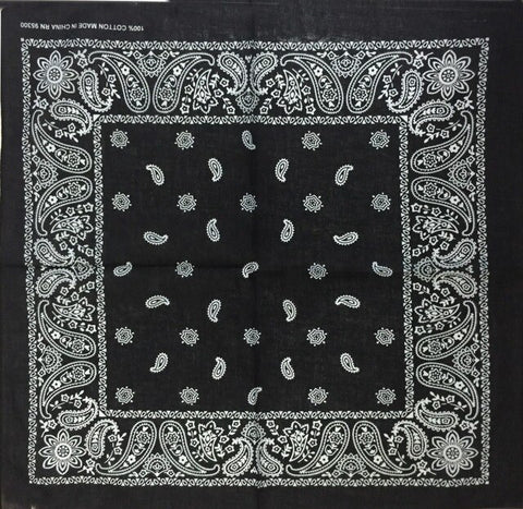 Paisley Black Bandana